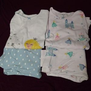 4 Piece PJ Set | Princess Pajamas Carter's Size 7